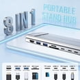 thumbnail image 2 of Laptop Docking Station Stand, 8 in 1 USB C Hub HDMI Portable Laptop Stand with USB Ports, USB C Multiport Adapter USBC Dock Station Computer Holder for MacBook Pro/Air, Dell, HP, Lenovo, ASUS, 2 of 7