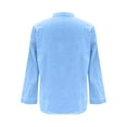 thumbnail image 5 of Blue Womens Blouses Women's Cotton Linen Shirt Solid Color Long Sleeves and V Neck Casual Loose T Shirt Ladies Tops and Blouses, 5 of 5