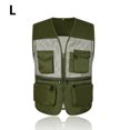 thumbnail image 5 of NERIES Summer Fishing Jacket with Front Pockets Multiple Size Zipper Waistcoat Outerwear Vests, 5 of 9