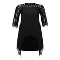 thumbnail image 6 of HellobyePlus Size Women perspective Mesh Chiffon Hollow Out O-Neck Double Plus Size Dress Skirt, 6 of 8
