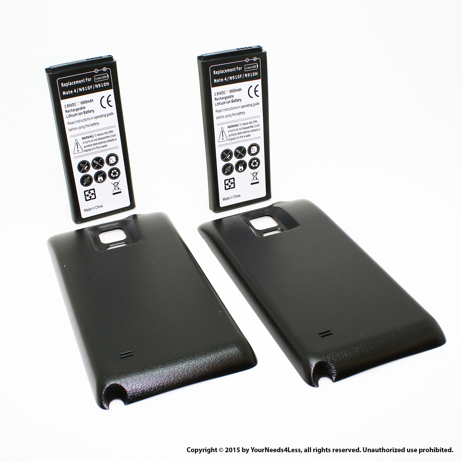 YN4L® 2 X 6800mAh Extended Batteries for Samsung Galaxy Note 4; N910