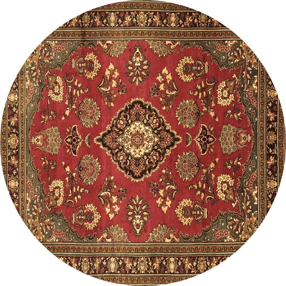 Ahgly Company Indoor Round Persian Brown Traditional Area Rugs, 6' Round
