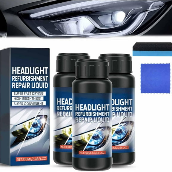 Headlight Refurbishment Kit, Official Headlight Restoration Kit Include Sponge & Towel, Remove Oxidation, Durable, Long-Lasting Protection for Headlights