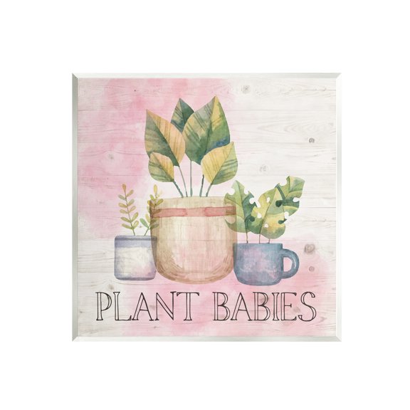 Stupell Plant Babies Potted Sprigs Garden Botanical & Floral Painting Wall Plaque Unframed Art Print Wall Art