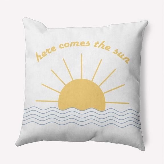 Simply Daisy 16" x 16" Here Comes The Sun Indoor/Outdoor Throw Pillow, Peri (1 count)
