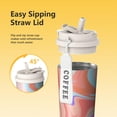 thumbnail image 3 of 18oz Travel Coffee Mug, 316 Stainless Steel Vacuum Insulated Tumbler with 2-in-1 Straw Lid & Strap, Liquid & Marble Print, 3 of 6
