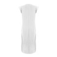 thumbnail image 4 of 2025 Women Summer Round Neck Casual Loose Split Wrinkle-Free Long Maxi Beach Dress with Pockets, 4 of 7