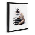 thumbnail image 3 of Stupell Industries Eclectic Elegant Glam Cat & Books Black Floating Frame Canvas Art, 18 x 18, by Amanda Greenwood, 3 of 8