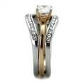 thumbnail image 4 of Two-Tone IP Rose Gold Stainless Steel Ring with AAA Grade CZ in Clear for Women Clear Stone Color Style TK2032 Size 7, 4 of 4