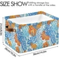 thumbnail image 3 of Coolnut Watercolor Coral Foldable Canvas Storage Bin, Sturdy Fabric Storage Basket with Handles, Storage Cube Box for Organizing Shelf Nursery Toy Closet 2PCS#351 Home Decor, 3 of 7