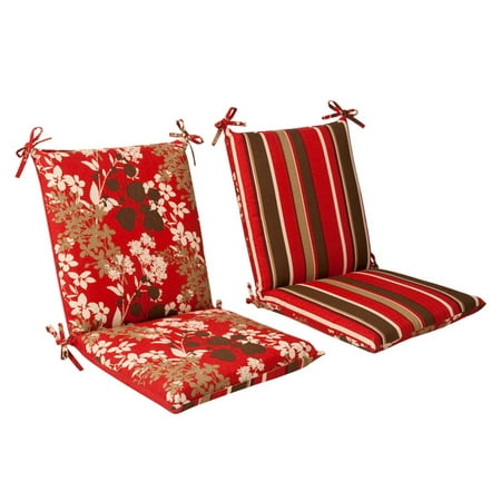 Pillow Perfect Reversible Outdoor Chair Cushion - Squared 36.5 x 18 x 3 in.