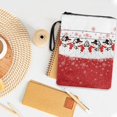 thumbnail image 3 of HELLHERO Book Sleeve Protector Pouch Polyester Fabric Reusable Book Organzier Holder with Washable Books Sleeve Protector Wrap Bag, 11.4 Inch X 8.66 Inch, Snowflakes, 3 of 8