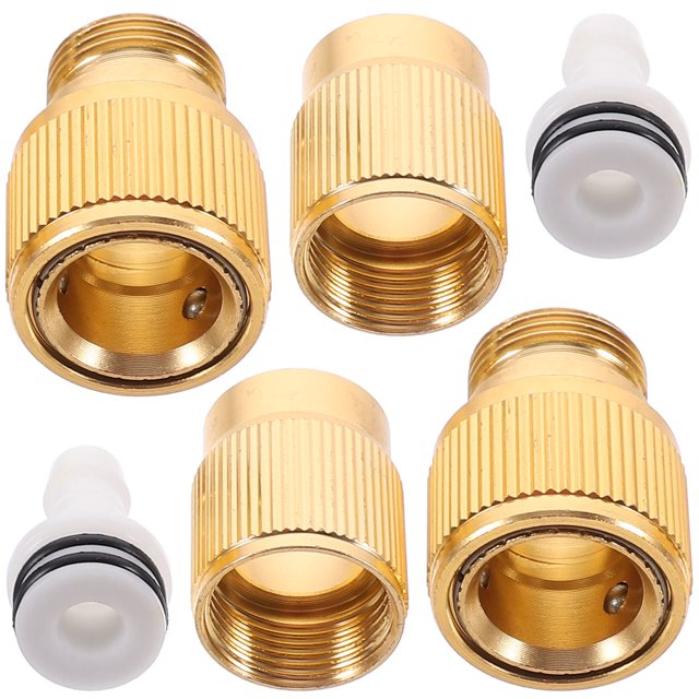 unbranded 2Ud Adaptador Para Manguera De En Aluminio Con Revestimiento De Dorado