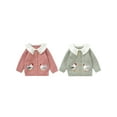 thumbnail image 3 of Baby Toddler Girl Sweater Cardigan 6 9 12 18 24 Months 2T 3T Rooster Embroidery Doll Collar Long Sleeve Button Down Tops for Fall Winter, 3 of 9