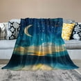 thumbnail image 2 of BCIIG Crescent Moon Stars Warm Lightweight Blanket Soft Fleece Blankets All Seasons Excellent Hand Feel Sofa Decor Cow Gifts Blanket 60x80in, 2 of 6