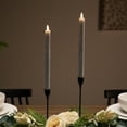 thumbnail image 4 of Northlight LED Flameless Flickering Taper Glittered Christmas Candles - 11" - Silver - Set 2, 4 of 10