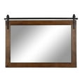 thumbnail image 6 of Kate and Laurel Cates Farmhouse Horizontal Wood Framed Wall Mirror, 38 x 27, Walnut Brown, Barn Door-Inspired Decorative Hanging Mirror for Wall Decor, 6 of 8