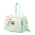thumbnail image 3 of Bolsa de pañales, bolsa de mano, reutilizable, práctica, con múltiples bolsillos, bolso de mano, bolsa de maquillaje para mamá Verde, 3 of 9