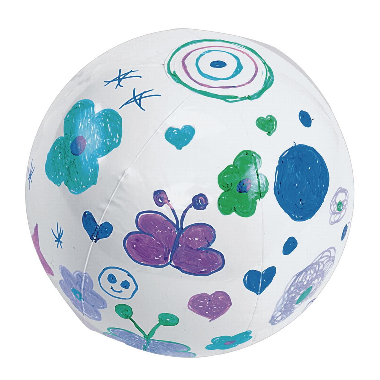 Colorations Decorate Your Own Beach Ball Craft, Set of 12, Creative ...