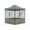 Green Light Gray 13x13FT with 6 sided screen panels, variant on 13x13FT 6-Sided Collapsible Gazebo Tent Quick Canopy Removable Wind Panels Bite-Proof Mesh 13*13FT Khaki Beige