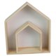 thumbnail image 2 of 2 estantes de almacenamiento de pared para decoración del hogar, figuras con forma de casa, estantes multiusos Blanco, 2 of 9