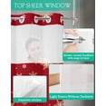 thumbnail image 4 of No Hook Shower Curtain with Snap in Liner, Christmas Gold and White Snowflake Red Hotel Shower Curtains for Bathroom, Washable Shower Curtain Liner Set with Mesh Top Window, 66"x72", 4 of 6