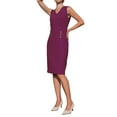 thumbnail image 4 of Women's Knee Length Pencil Dress Sleeveless V Neck 2025 Summer Office Work Bodycon Dresses S Purple, 4 of 5