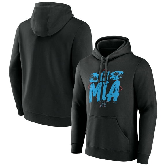 Men's  Black Miami Marlins The MIA Pullover Hoodie