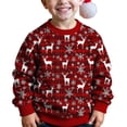 thumbnail image 3 of OGLCCG Boys Girls Christmas Sweater Cute Graphic Long Sleeve Knitted Crewneck Sweaters Soft Casual Pullover Jumper Tops Size 5-15, 3 of 8