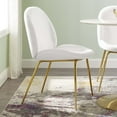 thumbnail image 6 of Side Dining Chair, Velvet, Metal Steel, White, Modern Contemporary Urban Design, Kitchen Room Cafe Bistro Restaurant Hospitality, 6 of 8