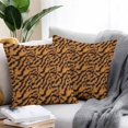 thumbnail image 2 of Throw Pillow Covers 26x26 Inch Set of 2, Black Orange Waterproof Outdoor Pillow Covers, Vintage Abstract Tiger Stripes Fur Patterned Decorative Cushion Pillowcases for Couch, Sofa, Bed, Garden, Patio, 2 of 9