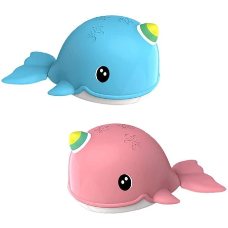 LANFENG Toy Wind-up Narwhal Bath Toy, Windup Swimming Narwhal Tub Toy for Whale Floating Water Toy Bahtub Whale Toy Whale Clockwork Fish Bathtub Toy