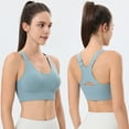 thumbnail image 3 of HEVIRGO Women Sports Bra High Neck Racerback Underwear Padded Support Bralette Fitness Crop Top for Daily Wear Yoga Gym, 3 of 8