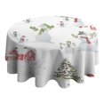 thumbnail image 4 of White Christmas Snowman Pattern Round Tablecloth 60"x60",Wrinkle Wipeable Table Cloth for Kitchen Dining Room Picnic Patio Party, 4 of 6