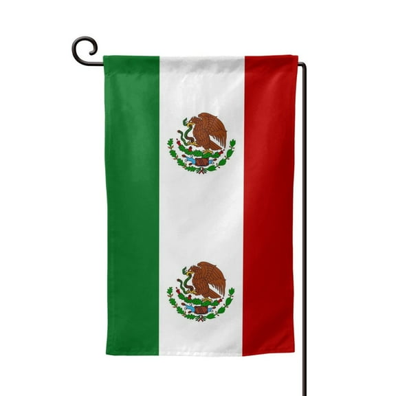 Mexican-Flag Double Sided Garden Flag for Indoor Outdoor Decorations 12.5 * 18 Inches Square
