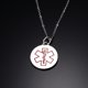 thumbnail image 3 of Collar con colgante de cruz grabada con identificación de alerta, joyería para hombres y mujeres rojo, 3 of 7