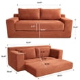 thumbnail image 5 of Leumius 70" Corduroy Loveseat Sofa,Pull Out Sleeper Sofa Bed,2-in-1Convertible Sofa Bed with Memory Foam & Steel Frame,No Assembly,Compact Couch for Small Spaces,Apartments,Orange, 5 of 8