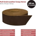 thumbnail image 2 of ELW 5-6 oz 2-2.4mm Bourbon Brown Straps, Belts, Strips 2.25" Wide X 50" Length 5.7cm x 1.27m Full Grain Leather Crazy Horse Belt Medium DIY Craft, Pet Collars, Blanks, Accessory, Jewelry, Wrapping, 2 of 8