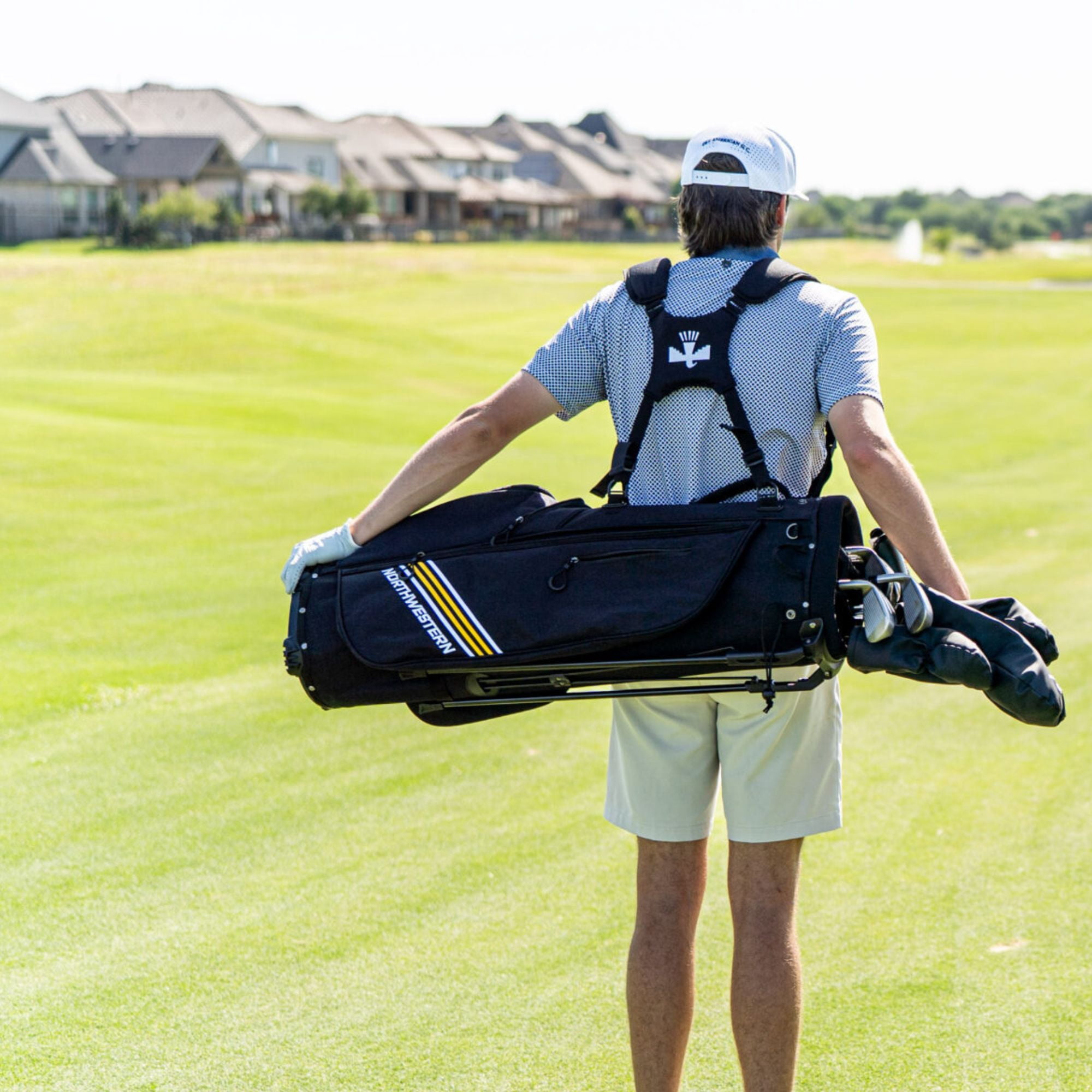Northwestern Golf Thunderbird Golf Bag – Lightweight 4-Way Divider Stand Bag - Black