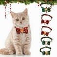 thumbnail image 2 of Opolski Christmas Pet Collar Big Bowknot Adjustable Cat Head Buckle Festival Decorative Dress Up with Bell Santa Claus Xmas Tree Elk Snowman Dog Cat Collar Necklace Pet Supplies, 2 of 7