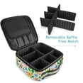 thumbnail image 4 of FORMRS Travel Makeup Bag Large Capacity Train Case Cosmetic Organizer with Adjustable Dividers, Retro Blue Floral, 4 of 8