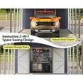 thumbnail image 3 of Jocisland 12'x24' 2-in-1 Carport & Storage Shed, Heavy Duty Carport with Galvanized Steel Roof, 2 Transparent Panels & Double Doors for Cars, Trucks, 3 of 9
