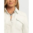 thumbnail image 4 of Jessica Simpson Women's Relaxed Denim Shirt with Long Sleeves, Sizes XS-4X, 4 of 6