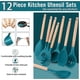 thumbnail image 3 of 12 Pcs Mori Green Kitchen Utensil Set Cooking Silicone Utensil Set with Holder Heat Resistant Cooking Tools Turner for Baking Non-Scratch Non-stick BP, 3 of 5