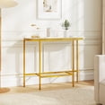 thumbnail image 3 of Costway Entryway Table with Faux Marble Top and Metal Frame for Hallway, Living Room White and Gold, 3 of 9