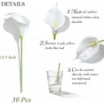 thumbnail image 3 of 30 PCS Artificial Calla Lily Flowers Bouquet Faux Branches for Vase Fake Flower 13.5" Real Touch for DIY Mother's Day Wedding Party tion Pure White, 3 of 5