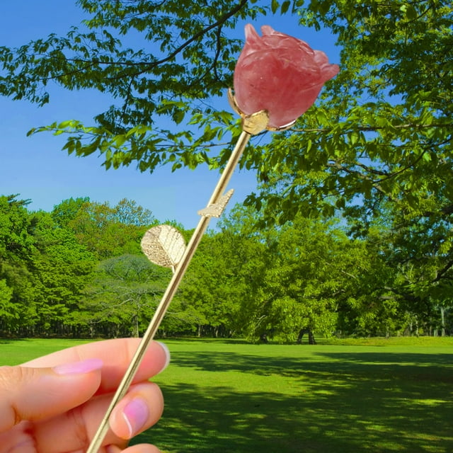 Hermoso Adorno Floral con Cristal Tallado Curativo, Regalo para Novia, Mamá o Decoración Del Hogar para El Día de San Valentín.