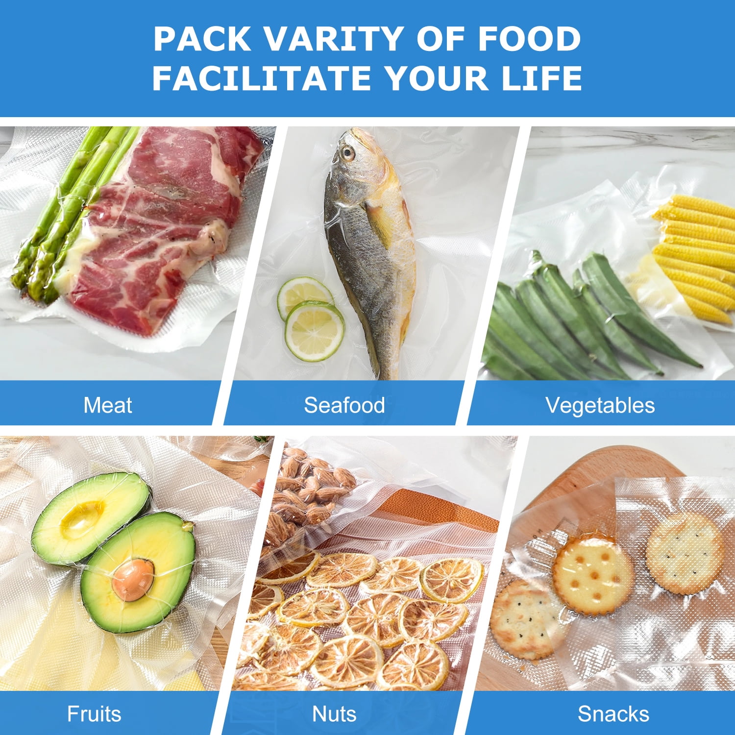 Mainstays Rouleau de scellage sous vide 11 po, 11 po x 20 pi, 2 pièces, Transparent