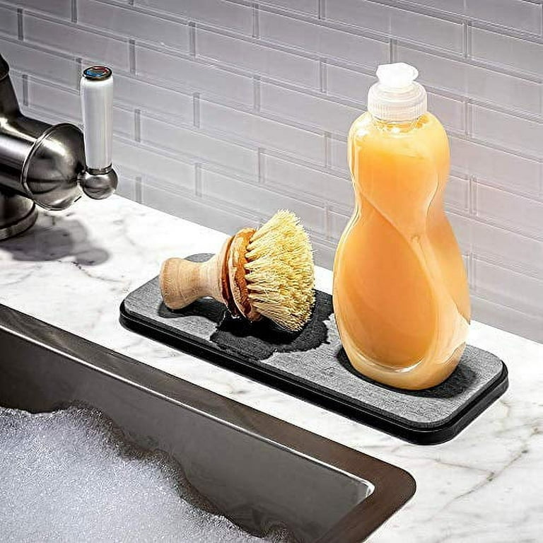 madesmart Sink Tray-Granite, Drying Stone Collection, Antimicrobial &  Antibacterial, Accelerates Moisture Evaporation, Natural & Mineral  Materials, Non-Slip Base 