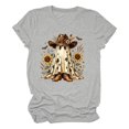 thumbnail image 4 of Yuhangmm Womens Halloween Shirts T Shirt with Cute Graphics Soft Round Neck Casual Tee for Daily Lightweight Top with Playful Design Grey L, 4 of 4